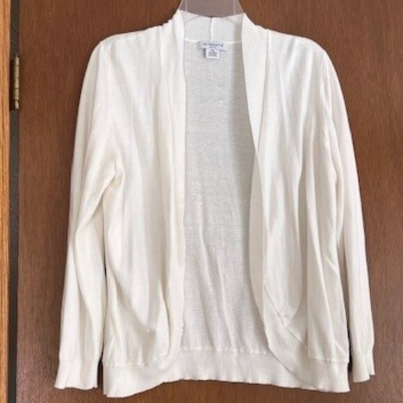 Liz Claiborne Petite PXL White Cardigan Sweater - Picture 1 of 2